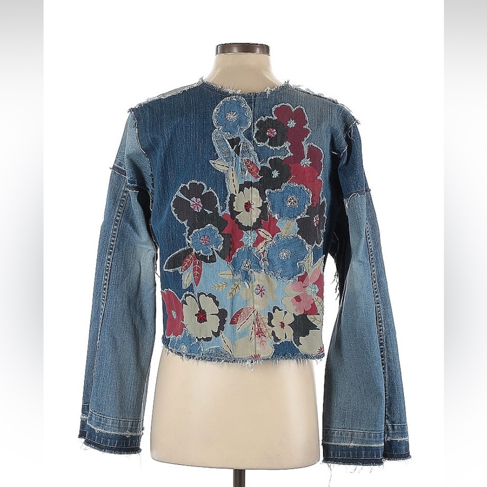 Blanche St. Paris Floral Embroidered Denim Jacket